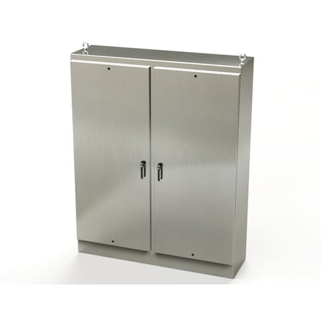 Saginaw Control & Engineering 3 Point Latch with Padlock/Keylock Handle Electrical Enclosures, 90 in H, 20 in D, 72 in W SCE-90EL7220SS6FSD